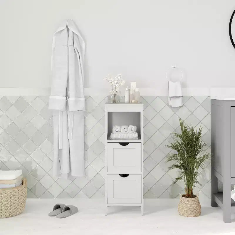 Merrick Lane Mobile Bagno a 2 Cassetti con Ripiano a Giorno