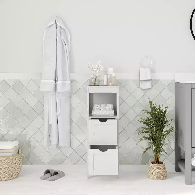 Merrick Lane Mobile Bagno a 2 Cassetti con Ripiano a Giorno