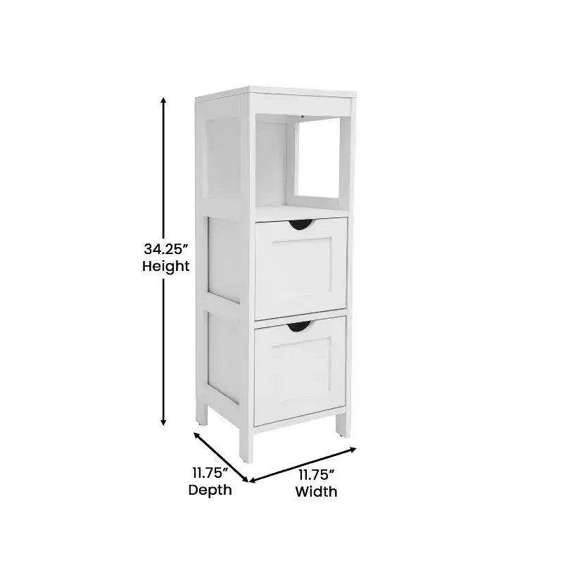 Merrick Lane Mobile Bagno a 2 Cassetti con Ripiano a Giorno