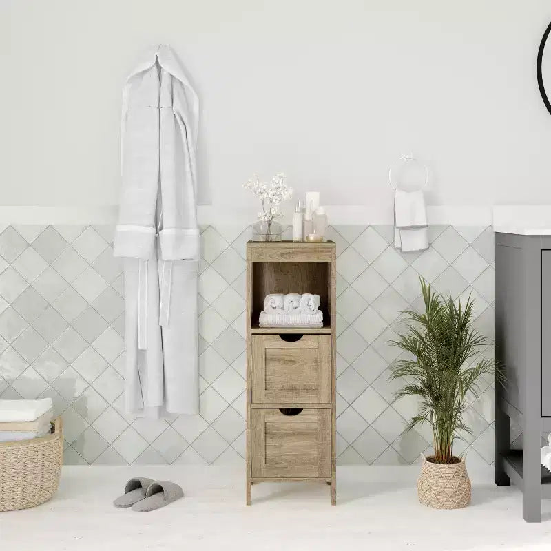 Merrick Lane Mobile Bagno a 2 Cassetti con Ripiano a Giorno