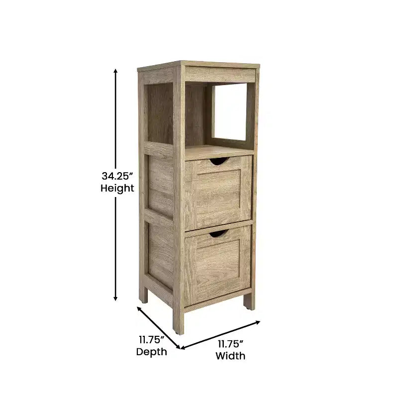 Merrick Lane Mobile Bagno a 2 Cassetti con Ripiano a Giorno