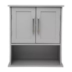 Emma and Oliver Wall Mounted Bathroom Medicine Cabinet Organizer with Adjustable In-Cabinet Shelf, Dual Magnetic Closure Doors, Bottom Open Display Shelf