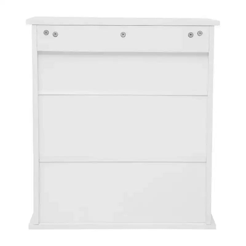 Emma and Oliver Wall Mounted Bathroom Medicine Cabinet Organizer with Adjustable In-Cabinet Shelf, Dual Magnetic Closure Doors, Bottom Open Display Shelf