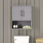 Emma and Oliver Wall Mounted Bathroom Medicine Cabinet Organizer with Adjustable In-Cabinet Shelf, Dual Magnetic Closure Doors, Bottom Open Display Shelf