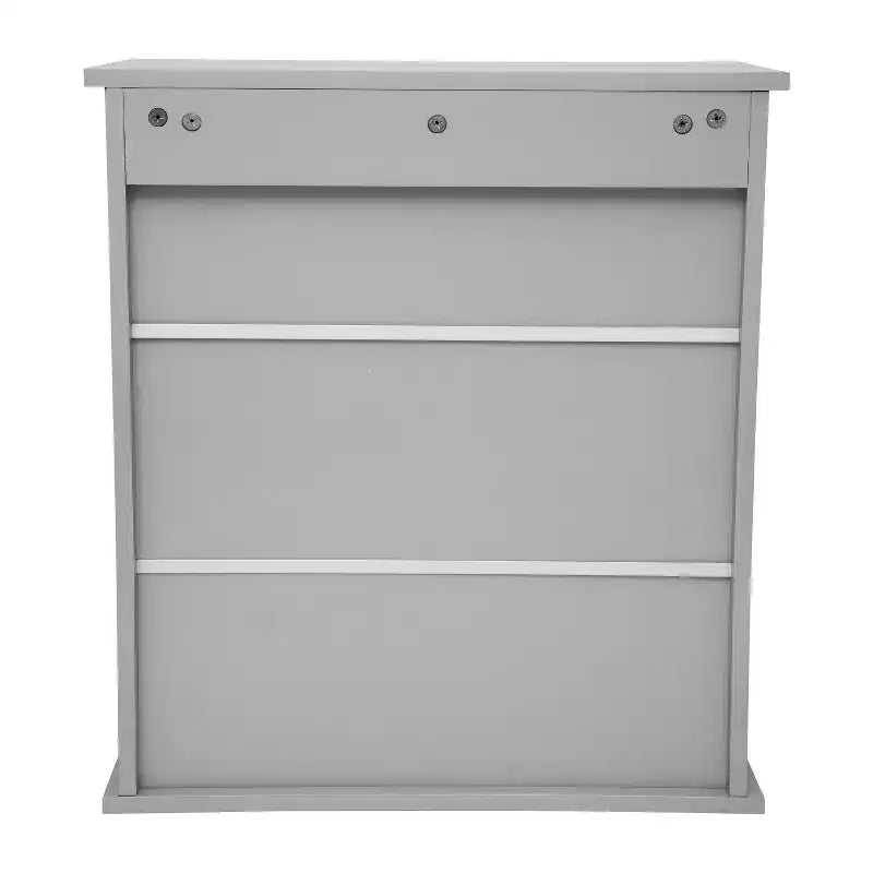 Emma and Oliver Wall Mounted Bathroom Medicine Cabinet Organizer with Adjustable In-Cabinet Shelf, Dual Magnetic Closure Doors, Bottom Open Display Shelf