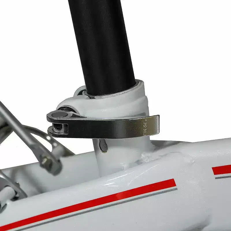 Bicicletta pieghevole compatta da città Xspec 20 a 7 velocità, bianca (NON Elettrica)