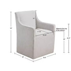 Madison Park Hamilton Slipcover Dining Arm Chair with Casters