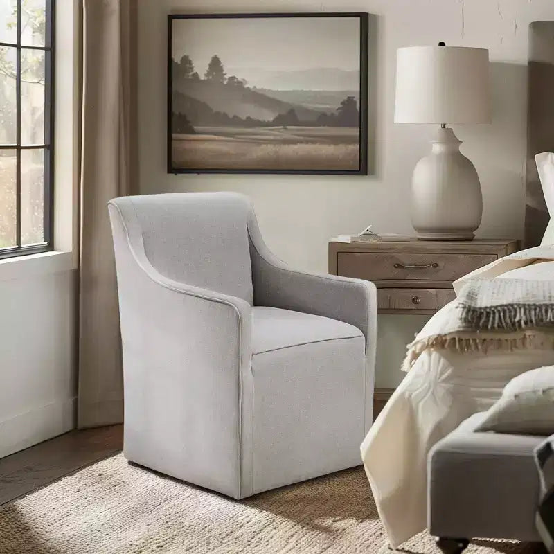 Madison Park Hamilton Slipcover Dining Arm Chair with Casters