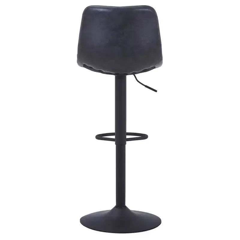LeisureMod Tilbury Modern Adjustable Height Bar Stool with Vegan Leather Upholstery and Footrest, Ideal for Kitchen Island, Counter, or Home Bar