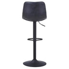 LeisureMod Tilbury Modern Adjustable Height Bar Stool with Vegan Leather Upholstery and Footrest, Ideal for Kitchen Island, Counter, or Home Bar