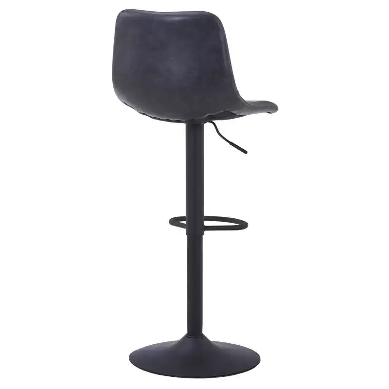 LeisureMod Tilbury Modern Adjustable Height Bar Stool with Vegan Leather Upholstery and Footrest, Ideal for Kitchen Island, Counter, or Home Bar