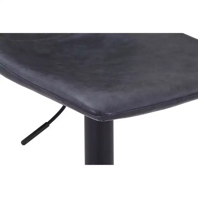 LeisureMod Tilbury Modern Adjustable Height Bar Stool with Vegan Leather Upholstery and Footrest, Ideal for Kitchen Island, Counter, or Home Bar