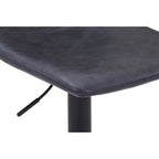 LeisureMod Tilbury Modern Adjustable Height Bar Stool with Vegan Leather Upholstery and Footrest, Ideal for Kitchen Island, Counter, or Home Bar