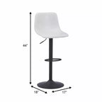 LeisureMod Tilbury Modern Adjustable Height Bar Stool with Vegan Leather Upholstery and Footrest, Ideal for Kitchen Island, Counter, or Home Bar
