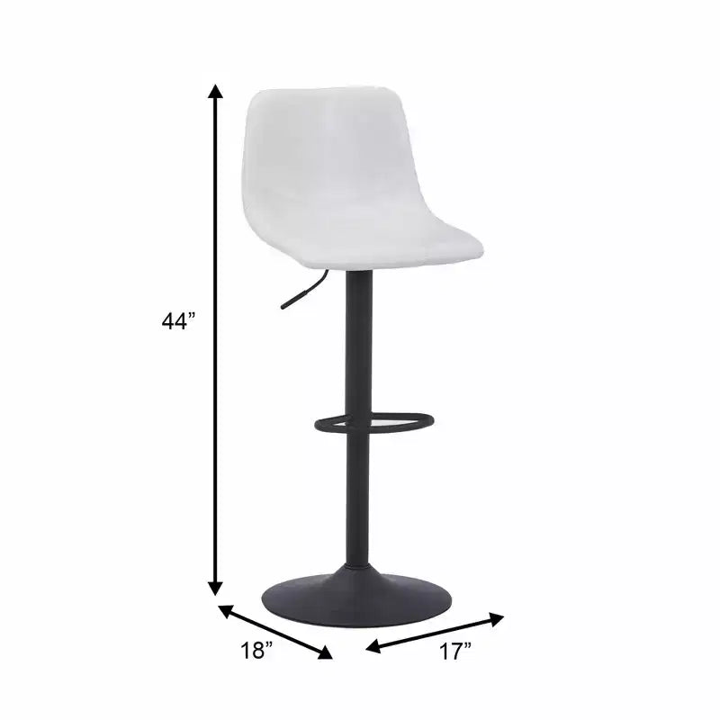 LeisureMod Tilbury Modern Adjustable Height Bar Stool with Vegan Leather Upholstery and Footrest, Ideal for Kitchen Island, Counter, or Home Bar
