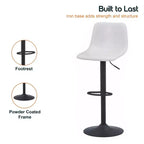 LeisureMod Tilbury Modern Adjustable Height Bar Stool with Vegan Leather Upholstery and Footrest, Ideal for Kitchen Island, Counter, or Home Bar