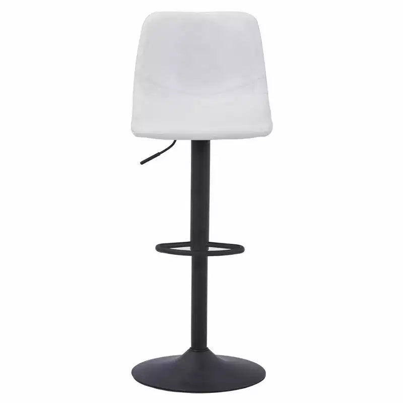 LeisureMod Tilbury Modern Adjustable Height Bar Stool with Vegan Leather Upholstery and Footrest, Ideal for Kitchen Island, Counter, or Home Bar