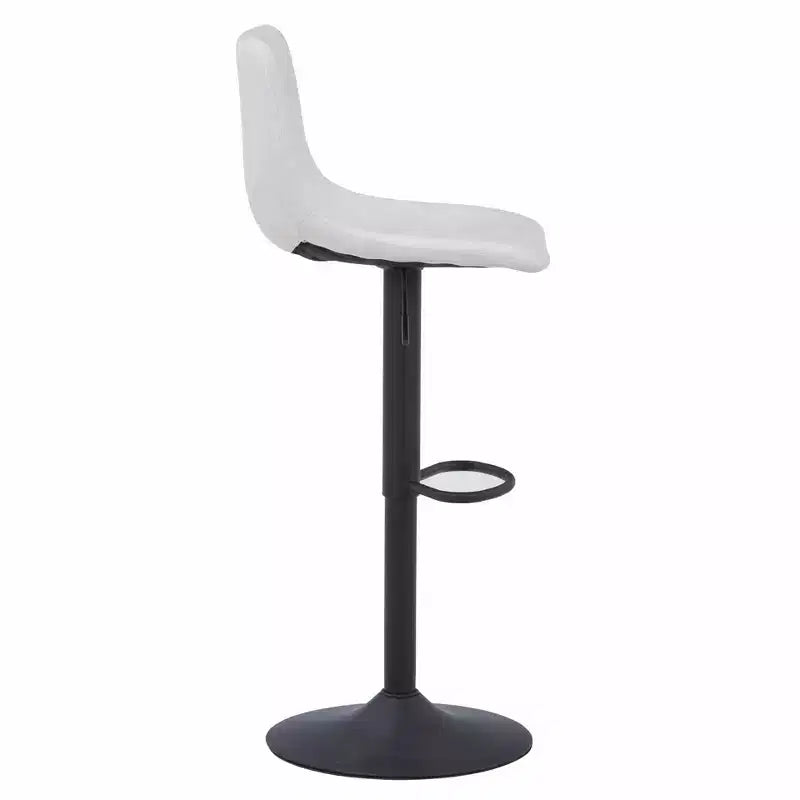 LeisureMod Tilbury Modern Adjustable Height Bar Stool with Vegan Leather Upholstery and Footrest, Ideal for Kitchen Island, Counter, or Home Bar