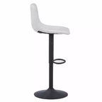 LeisureMod Tilbury Modern Adjustable Height Bar Stool with Vegan Leather Upholstery and Footrest, Ideal for Kitchen Island, Counter, or Home Bar