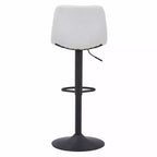 LeisureMod Tilbury Modern Adjustable Height Bar Stool with Vegan Leather Upholstery and Footrest, Ideal for Kitchen Island, Counter, or Home Bar