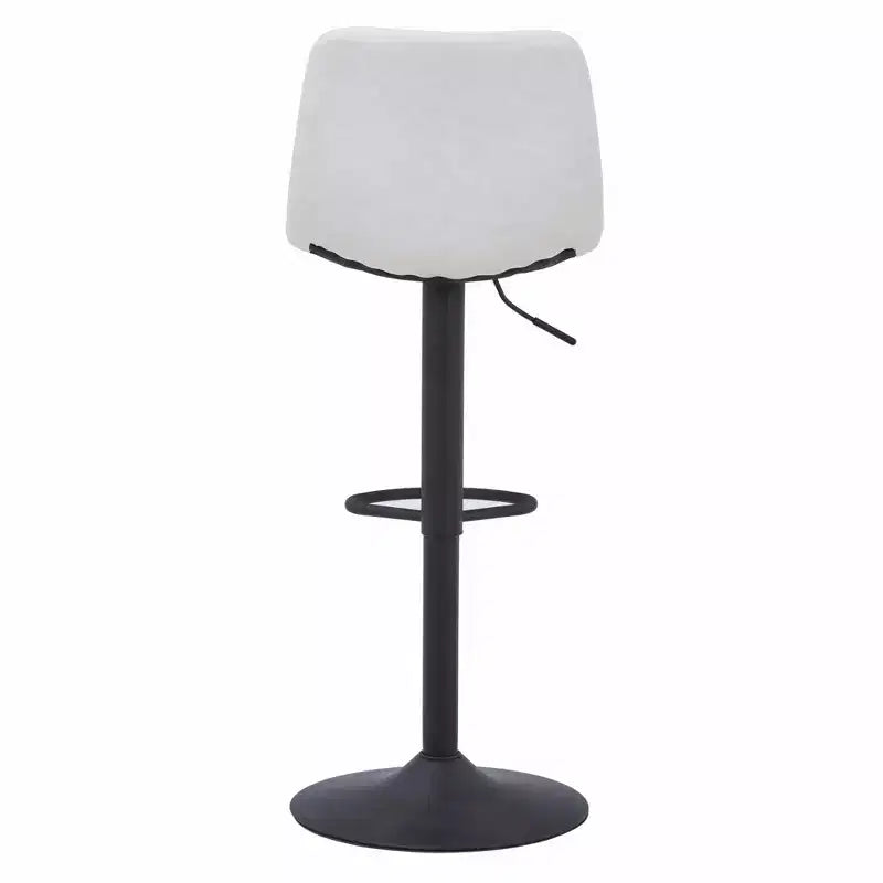 LeisureMod Tilbury Modern Adjustable Height Bar Stool with Vegan Leather Upholstery and Footrest, Ideal for Kitchen Island, Counter, or Home Bar