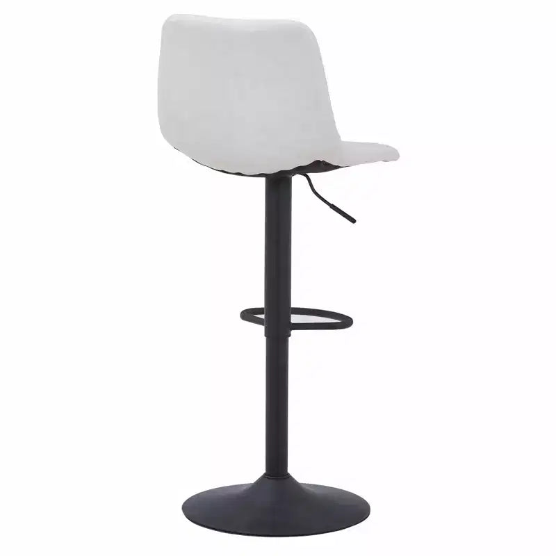 LeisureMod Tilbury Modern Adjustable Height Bar Stool with Vegan Leather Upholstery and Footrest, Ideal for Kitchen Island, Counter, or Home Bar