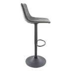 LeisureMod Tilbury Modern Adjustable Height Bar Stool with Vegan Leather Upholstery and Footrest, Ideal for Kitchen Island, Counter, or Home Bar