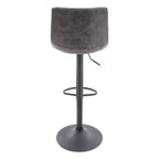 LeisureMod Tilbury Modern Adjustable Height Bar Stool with Vegan Leather Upholstery and Footrest, Ideal for Kitchen Island, Counter, or Home Bar