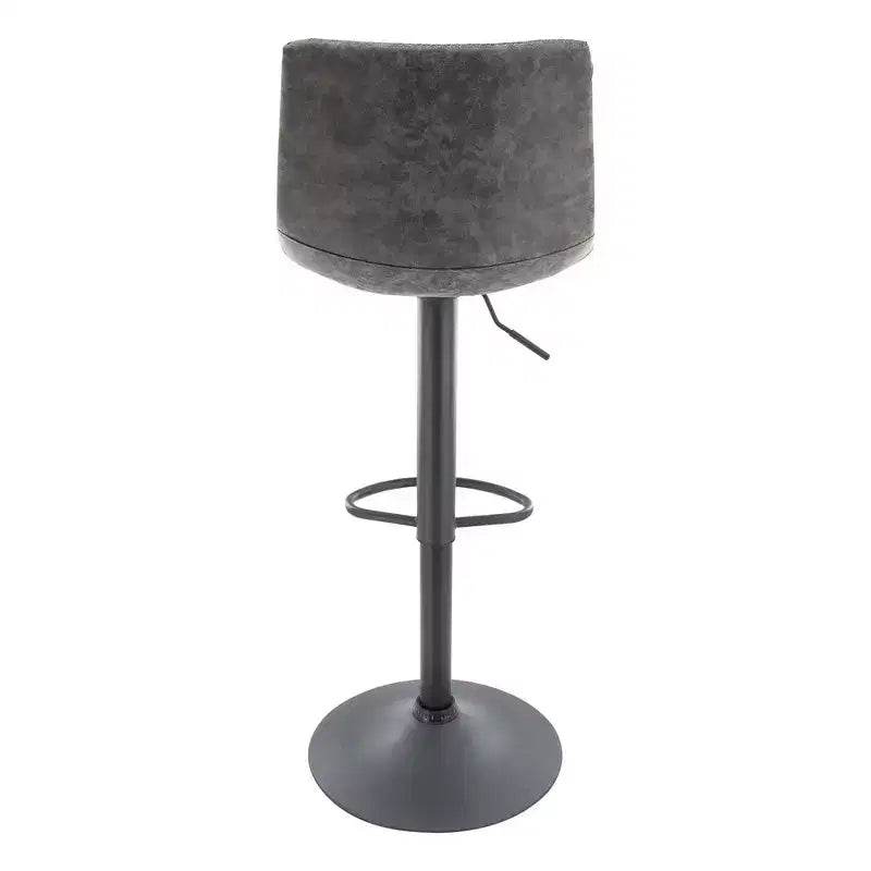 LeisureMod Tilbury Modern Adjustable Height Bar Stool with Vegan Leather Upholstery and Footrest, Ideal for Kitchen Island, Counter, or Home Bar