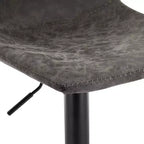 LeisureMod Tilbury Modern Adjustable Height Bar Stool with Vegan Leather Upholstery and Footrest, Ideal for Kitchen Island, Counter, or Home Bar