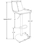 LeisureMod Tilbury Modern Adjustable Height Bar Stool with Vegan Leather Upholstery and Footrest, Ideal for Kitchen Island, Counter, or Home Bar