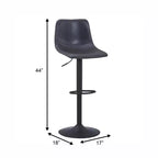LeisureMod Tilbury Modern Adjustable Height Bar Stool with Vegan Leather Upholstery and Footrest, Ideal for Kitchen Island, Counter, or Home Bar