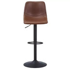 LeisureMod Tilbury Modern Adjustable Height Bar Stool with Vegan Leather Upholstery and Footrest, Ideal for Kitchen Island, Counter, or Home Bar