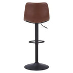LeisureMod Tilbury Modern Adjustable Height Bar Stool with Vegan Leather Upholstery and Footrest, Ideal for Kitchen Island, Counter, or Home Bar
