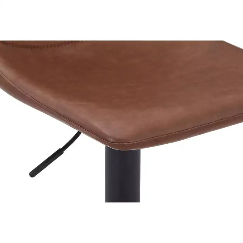 LeisureMod Tilbury Modern Adjustable Height Bar Stool with Vegan Leather Upholstery and Footrest, Ideal for Kitchen Island, Counter, or Home Bar