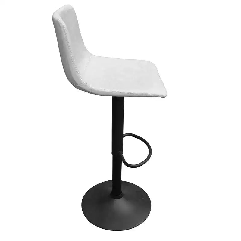 LeisureMod Tilbury Modern Adjustable Height Bar Stool with Vegan Leather Upholstery and Footrest, Ideal for Kitchen Island, Counter, or Home Bar