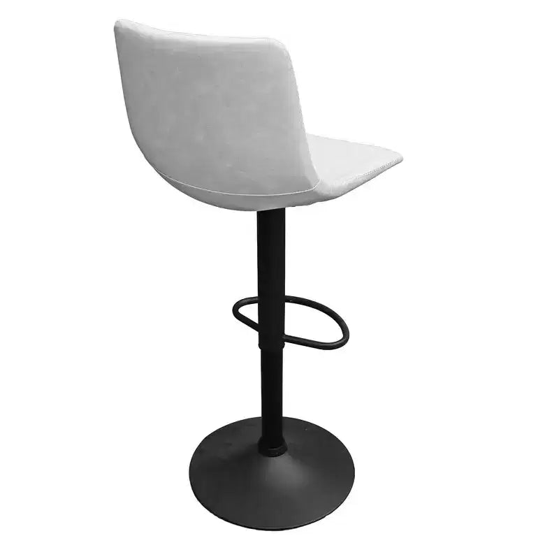 LeisureMod Tilbury Modern Adjustable Height Bar Stool with Vegan Leather Upholstery and Footrest, Ideal for Kitchen Island, Counter, or Home Bar