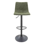 LeisureMod Tilbury Modern Adjustable Height Bar Stool with Vegan Leather Upholstery and Footrest, Ideal for Kitchen Island, Counter, or Home Bar