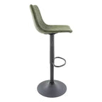LeisureMod Tilbury Modern Adjustable Height Bar Stool with Vegan Leather Upholstery and Footrest, Ideal for Kitchen Island, Counter, or Home Bar