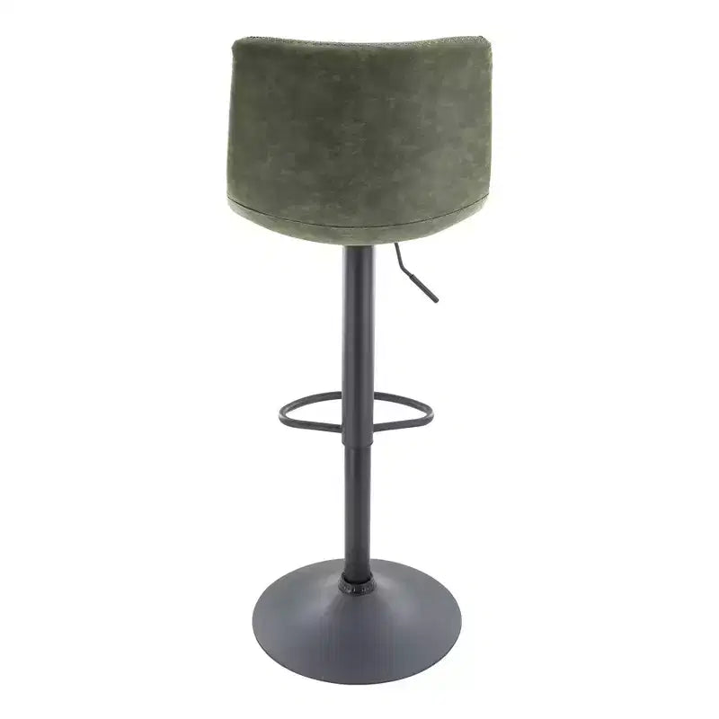 LeisureMod Tilbury Modern Adjustable Height Bar Stool with Vegan Leather Upholstery and Footrest, Ideal for Kitchen Island, Counter, or Home Bar