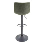LeisureMod Tilbury Modern Adjustable Height Bar Stool with Vegan Leather Upholstery and Footrest, Ideal for Kitchen Island, Counter, or Home Bar