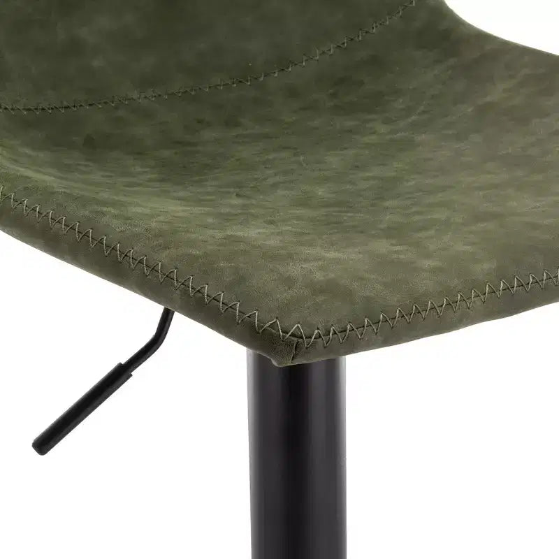LeisureMod Tilbury Modern Adjustable Height Bar Stool with Vegan Leather Upholstery and Footrest, Ideal for Kitchen Island, Counter, or Home Bar
