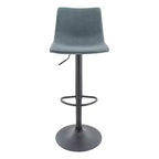 LeisureMod Tilbury Modern Adjustable Height Bar Stool with Vegan Leather Upholstery and Footrest, Ideal for Kitchen Island, Counter, or Home Bar
