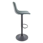 LeisureMod Tilbury Modern Adjustable Height Bar Stool with Vegan Leather Upholstery and Footrest, Ideal for Kitchen Island, Counter, or Home Bar