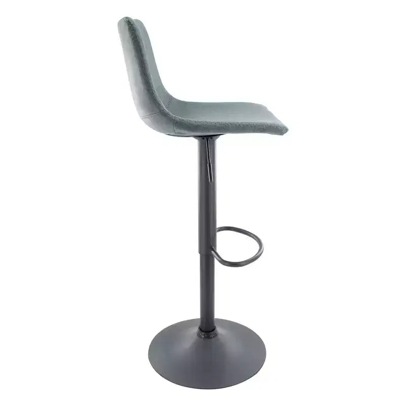 LeisureMod Tilbury Modern Adjustable Height Bar Stool with Vegan Leather Upholstery and Footrest, Ideal for Kitchen Island, Counter, or Home Bar