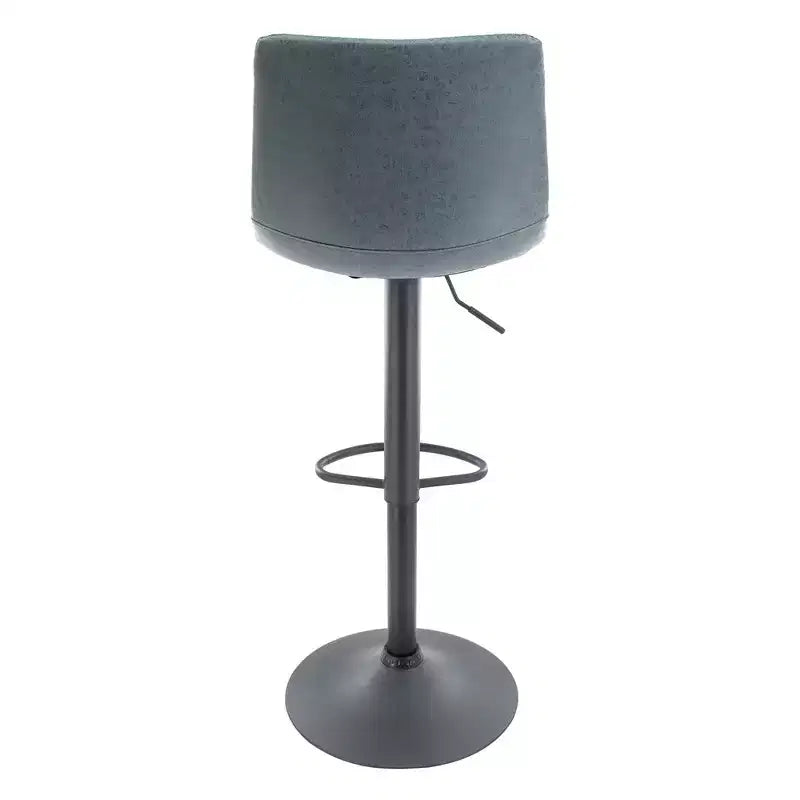 LeisureMod Tilbury Modern Adjustable Height Bar Stool with Vegan Leather Upholstery and Footrest, Ideal for Kitchen Island, Counter, or Home Bar