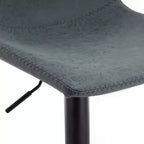 LeisureMod Tilbury Modern Adjustable Height Bar Stool with Vegan Leather Upholstery and Footrest, Ideal for Kitchen Island, Counter, or Home Bar