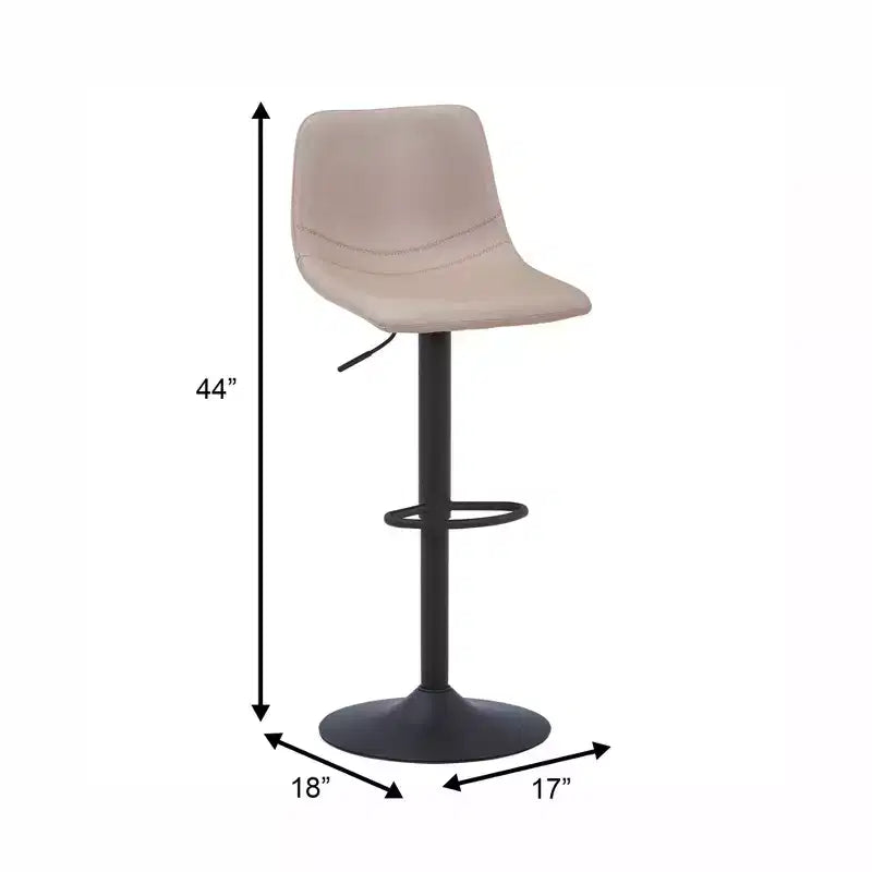LeisureMod Tilbury Modern Adjustable Height Bar Stool with Vegan Leather Upholstery and Footrest, Ideal for Kitchen Island, Counter, or Home Bar