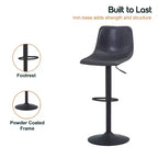 LeisureMod Tilbury Modern Adjustable Height Bar Stool with Vegan Leather Upholstery and Footrest, Ideal for Kitchen Island, Counter, or Home Bar