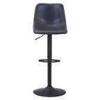 LeisureMod Tilbury Modern Adjustable Height Bar Stool with Vegan Leather Upholstery and Footrest, Ideal for Kitchen Island, Counter, or Home Bar